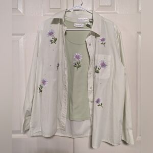 5/$25 Draper's and Damon's Petite tank and button shirt set